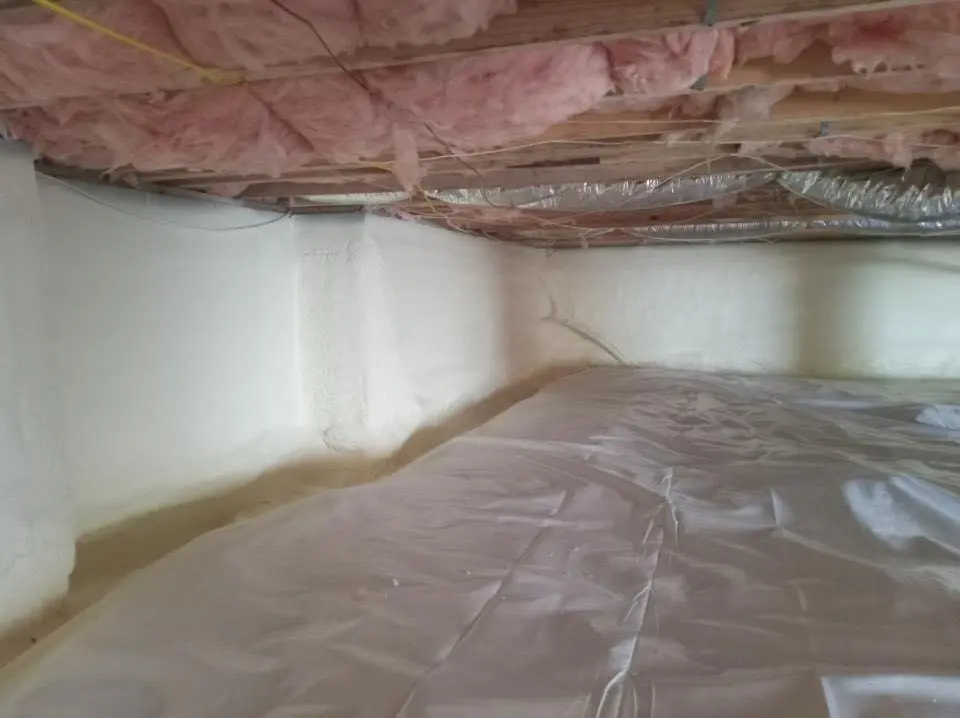 Crawl space encapsulation with closed-cell spray foam for Spray Foam Roofing in Naples Manor